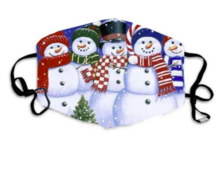 Load image into Gallery viewer, Snowman Group Holiday Face Mask
